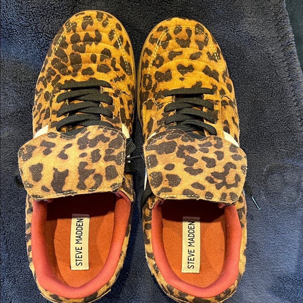 Steve Madden Animal Print Sneakers with Black Accents